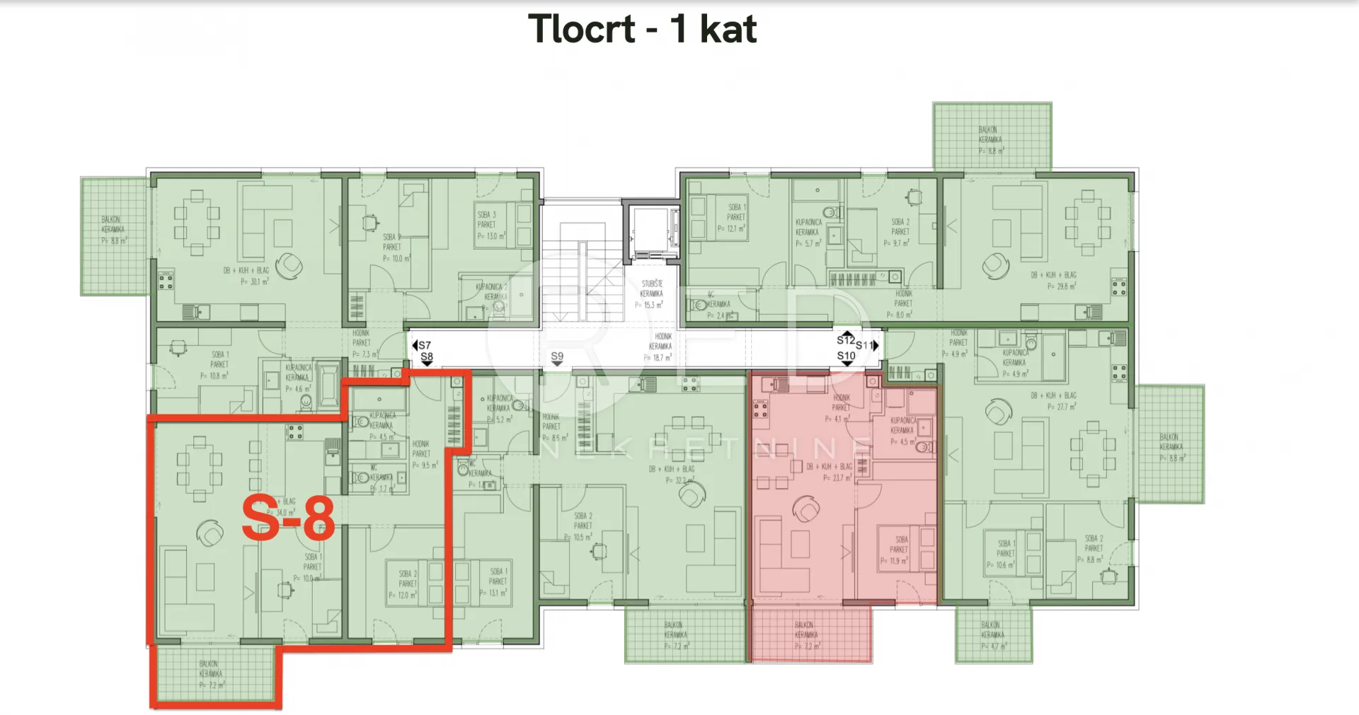 zagreb/brezovica stan 1. kat - s8- 75.30m2 - slika 42