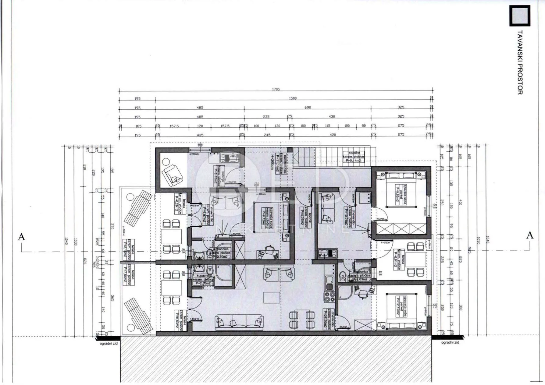 mandre kuća 275 m2/ 4 apartmana - slika 15