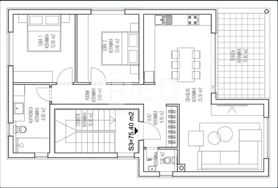 luksuzni penthouse u novogradnji 83 m2 - mandre, pag - slika 5