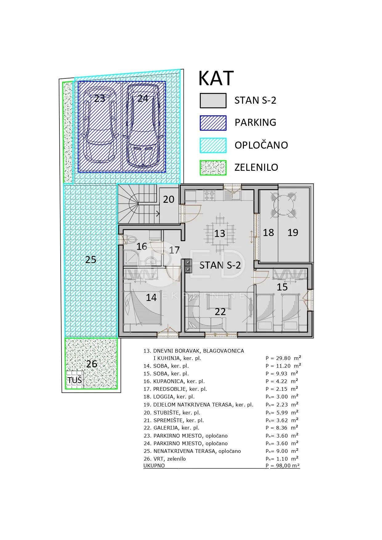 posedarje atraktivan stan s1 89.0 m2 s pogledom na more i velebit - useljivo odmah! - slika 20