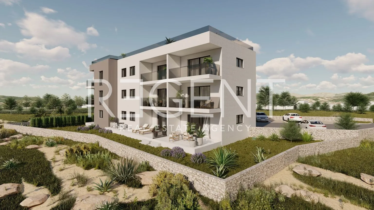 trogir, okrug gornji – dvosoban stan s loggiom 58 m2 novogradnja - slika 3