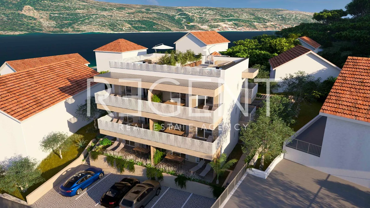 marina, poljica - dvosoban stan s krovnom terasom modernoj novogradnji - slika 1