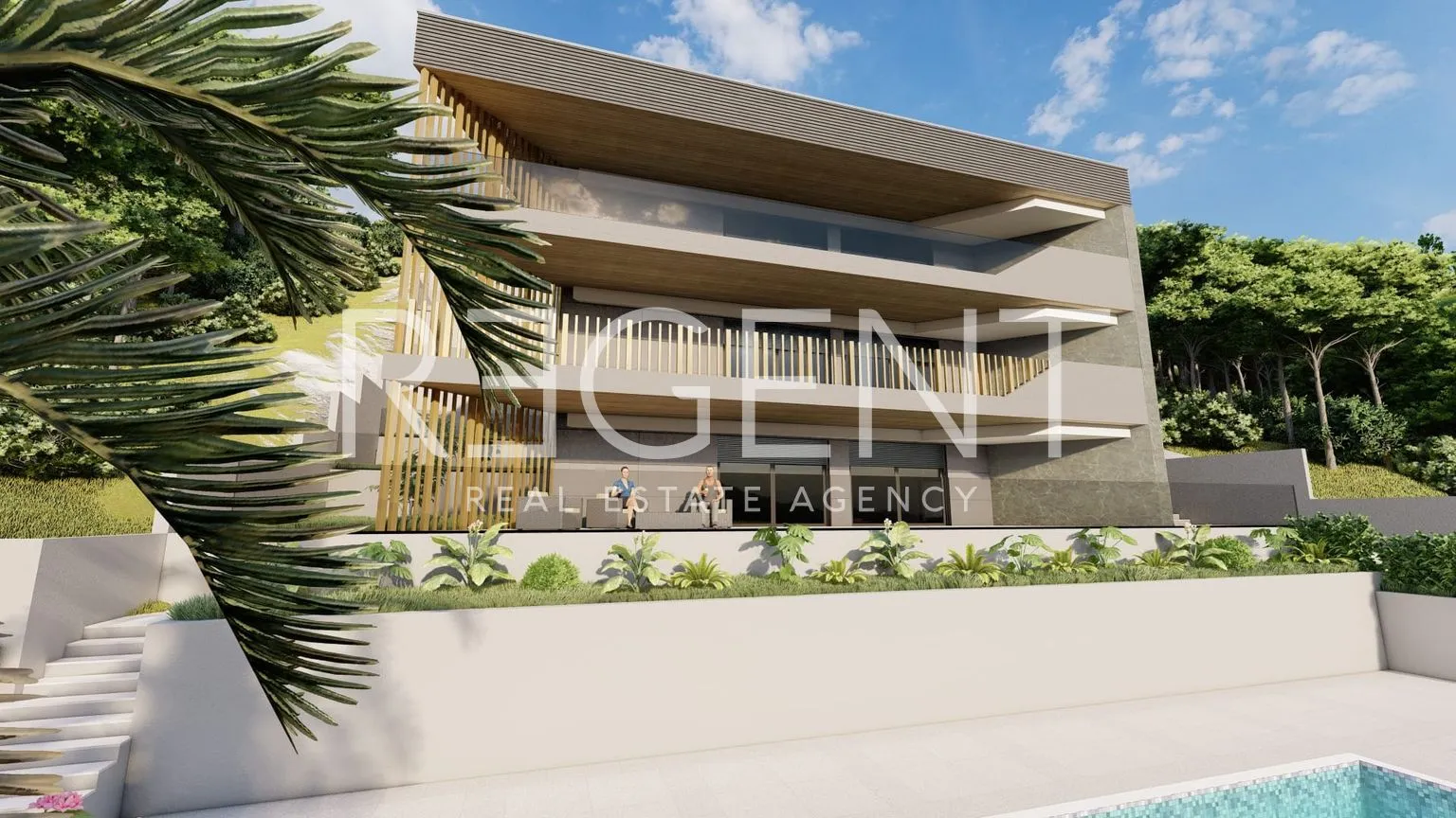 omiš, borak – zemljište s projektom za izgradnju tri luksuzne vile 2460m2 - slika 16