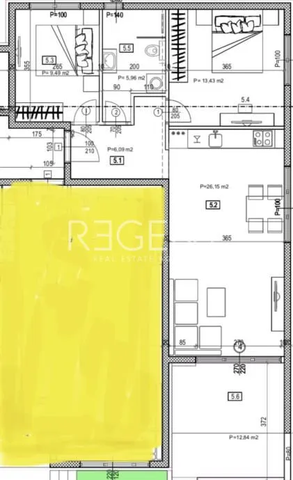 trogir, seget donji – dvosoban stan s loggiom 75 m2, novogradnja - slika 2