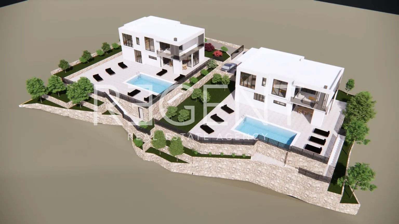 split, klis - zemljište 1800 m2 s projektom za dvije vile - slika 3