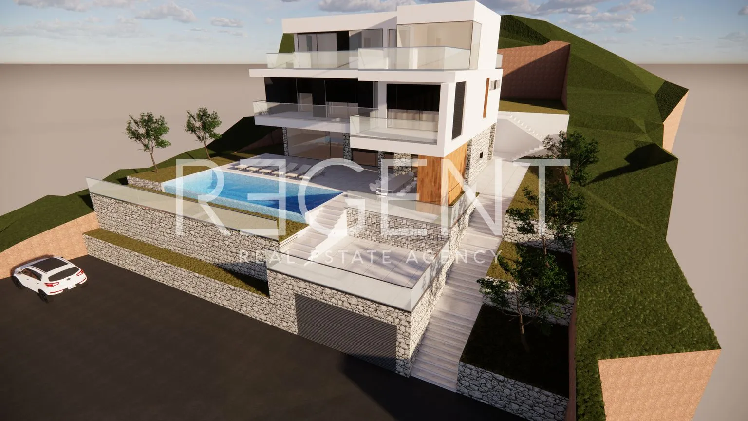 omiš, pisak - građevinsko zemljište sa projektom vile - slika 3