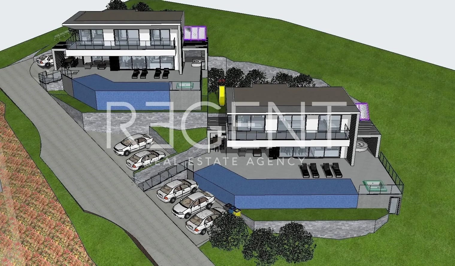 dugi rat – građevinska zemljišta s projektima modernih vila i pogledom - slika 3