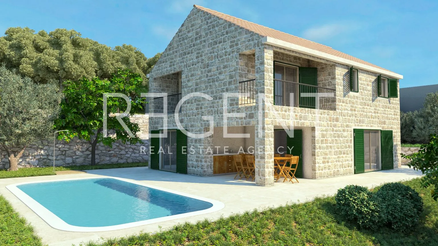 brač, bol - građevisnko zemljište s projektom za izgradnju vila - slika 2