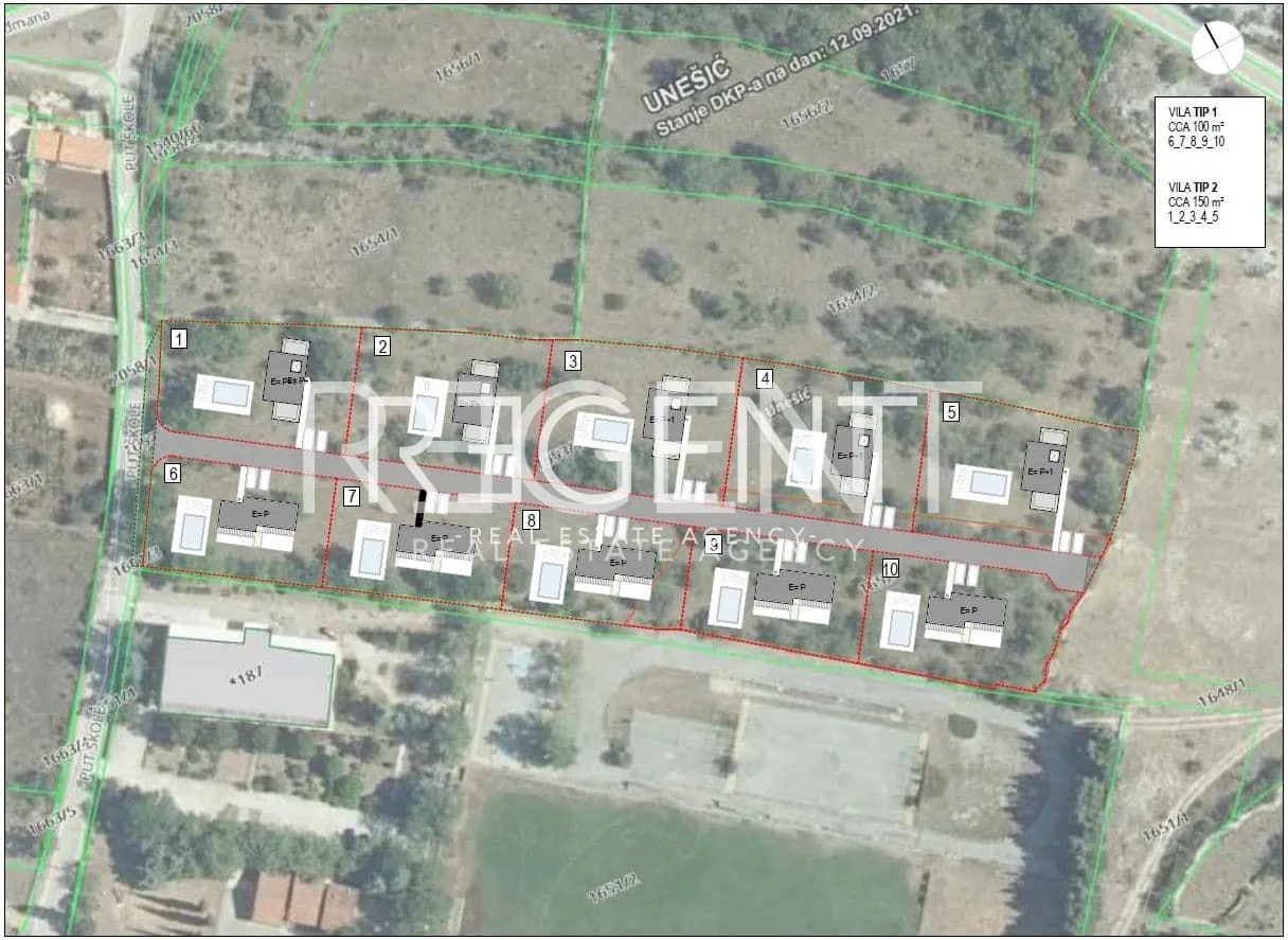 šibenik, unešić - građevinsko zemljište s projektom, 13459m2 - slika 2