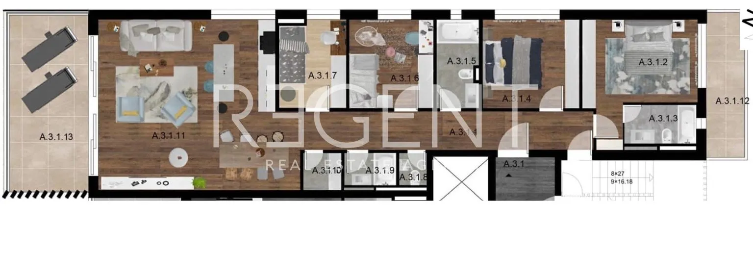 trogir, seget donji - penthouse s pogledom na more 109 m2, novogradnja - slika 4