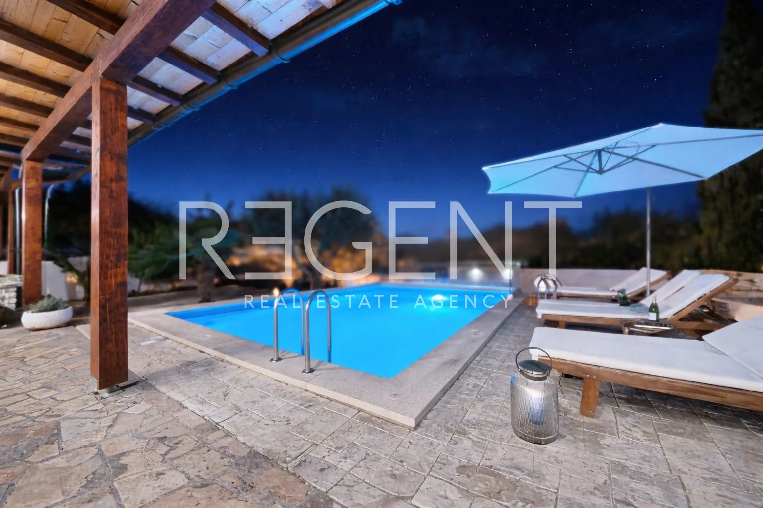 rogoznica, ražanj - kamena villa s bazenom i pogledom na more - slika 3