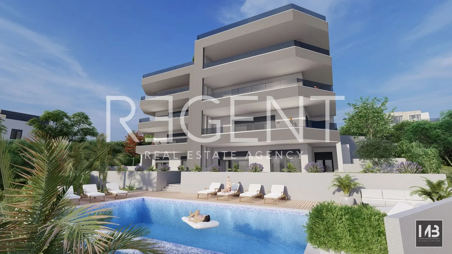 trogir, čiovo - dvosoban stan s pogledom na more 96 m2 novogradnja - slika 1