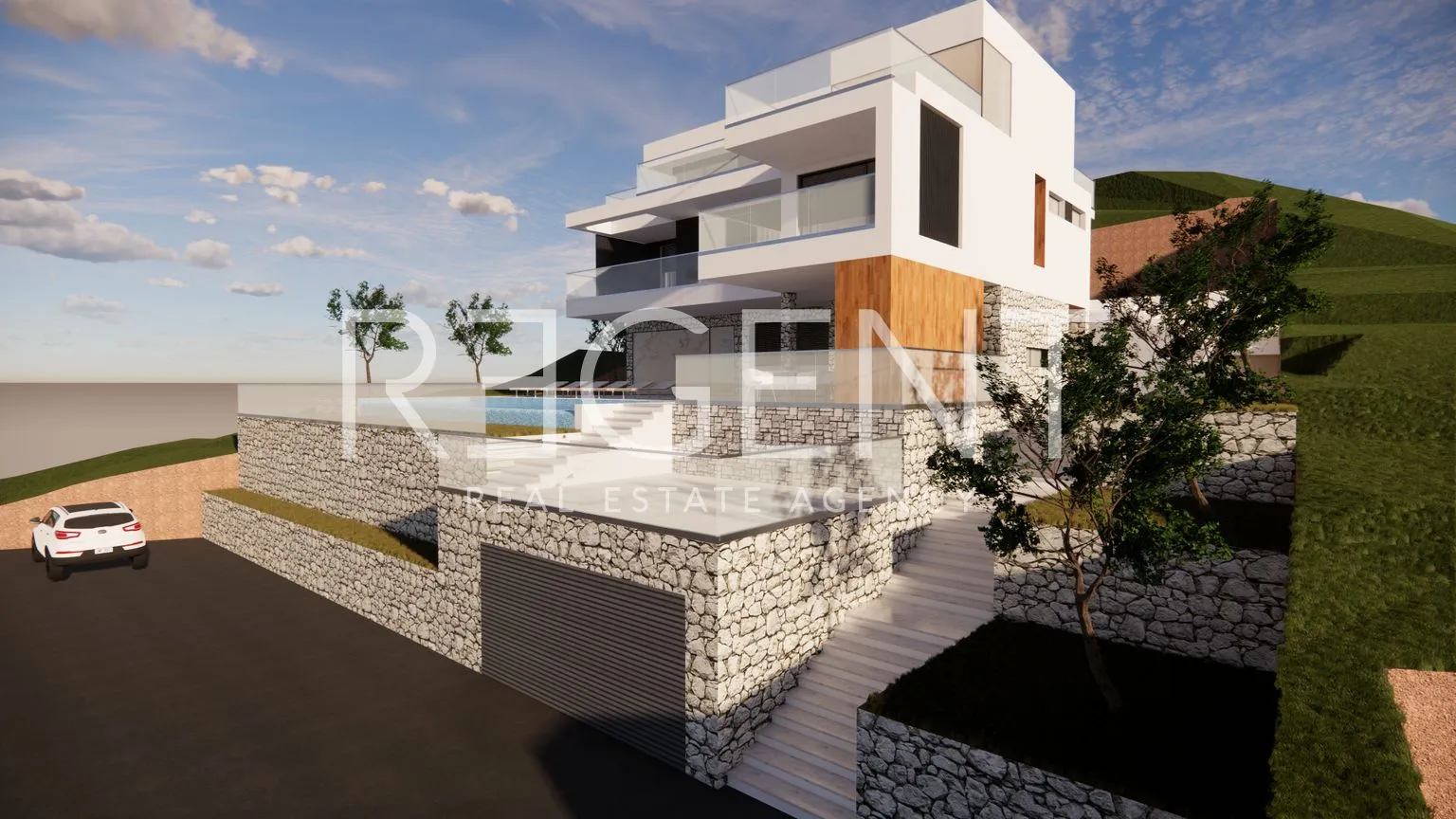 omiš, pisak - građevinsko zemljište sa projektom vile - slika 4