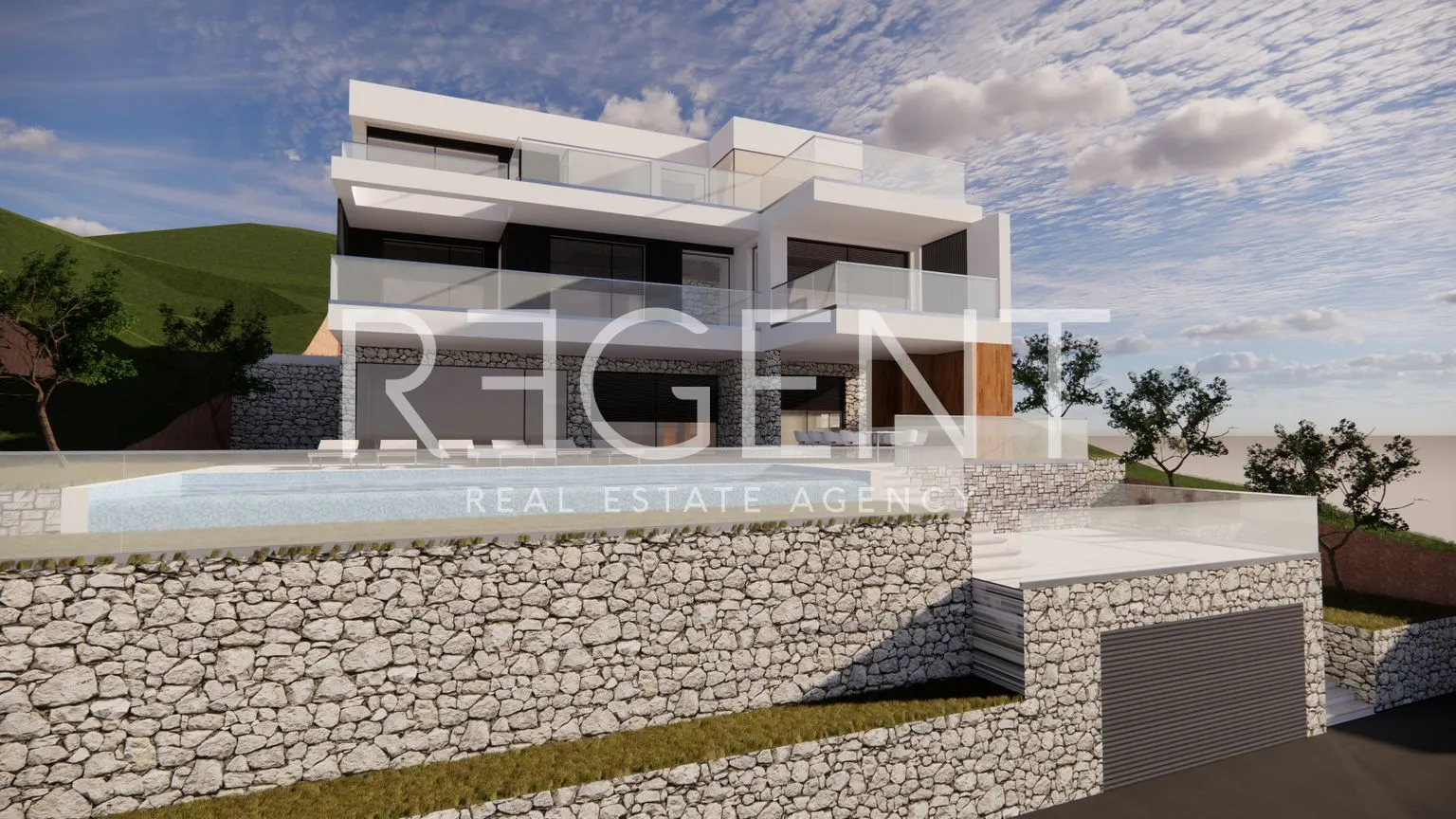 omiš, pisak - građevinsko zemljište sa projektom vile - slika 2