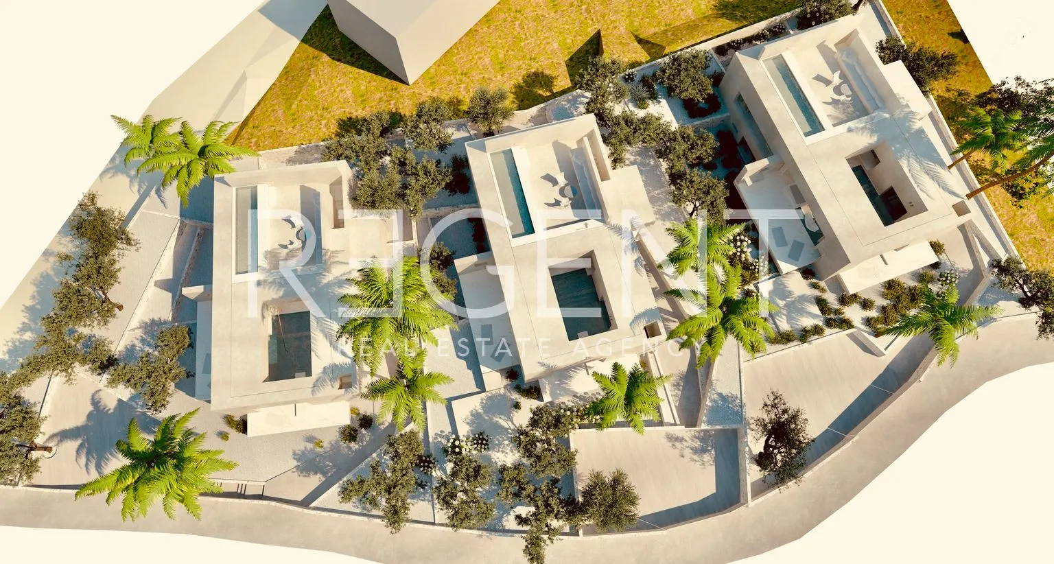 brač, milna - zemljište s projektom za 3 vile 2050 m2 - slika 11