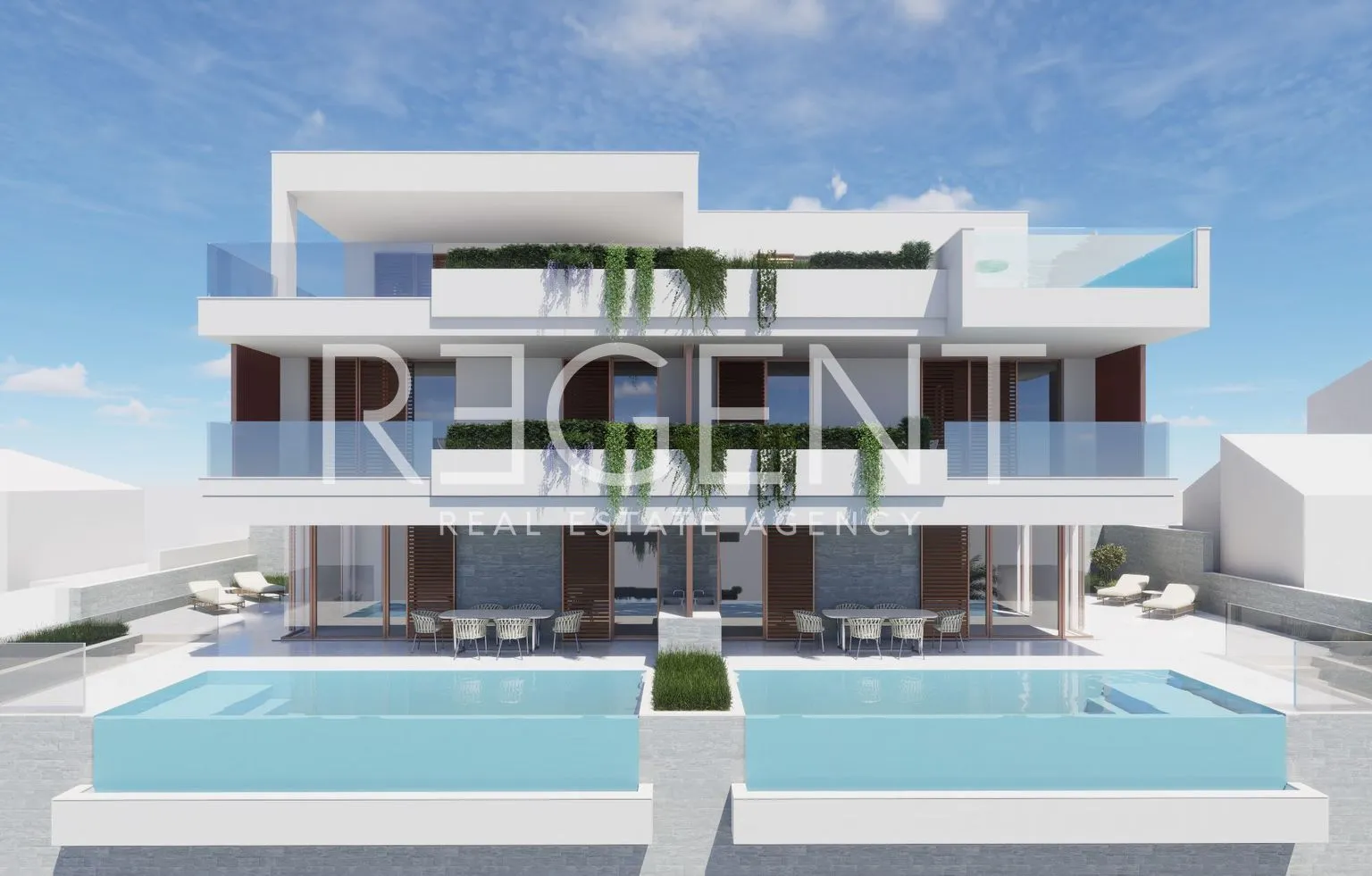 Trogir, Sevid - Luksuzan dvoetažan stan s bazenom - Vinišće, Marina