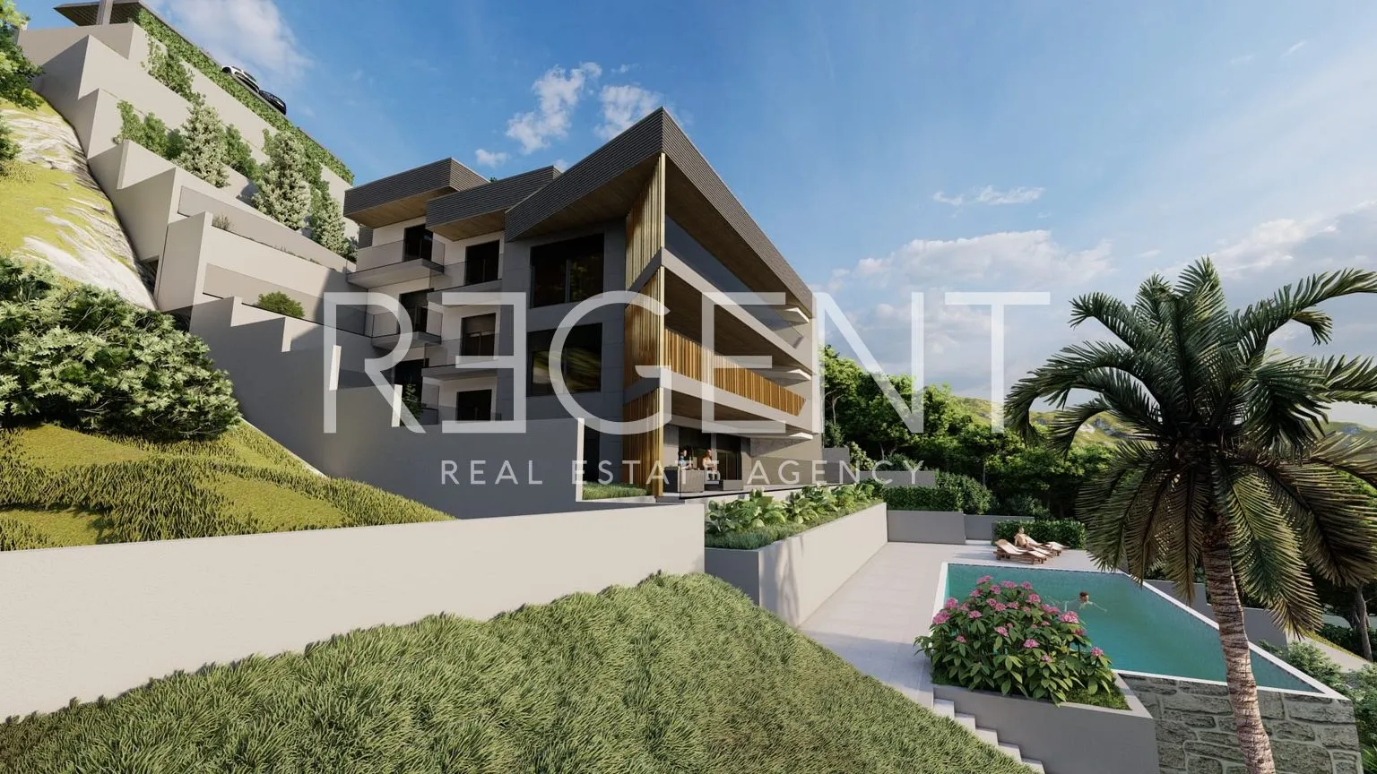 omiš, borak – zemljište s projektom za izgradnju tri luksuzne vile 2460m2 - slika 3
