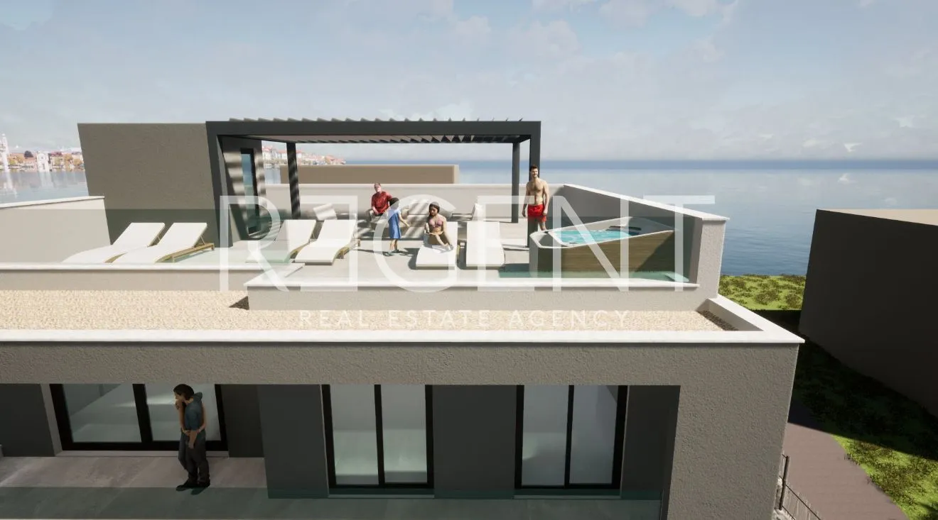 trogir, okrug gornji - penthouse s krovnom terasom i pogledom na more - slika 5