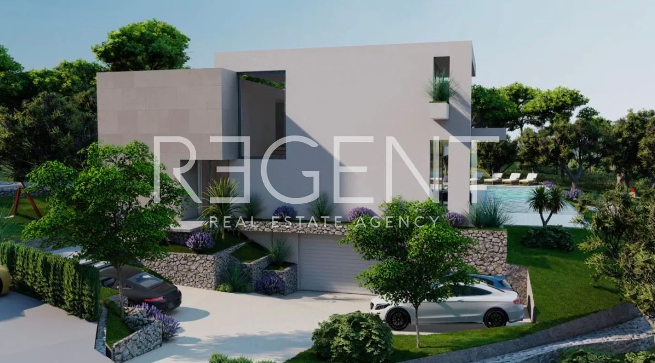 trogir, čiovo - zemljište s projektom luksuzne vile - slika 8