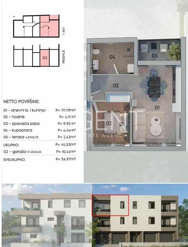 pula, kaštanjer - stan u novogradnji sa terasom - slika 2