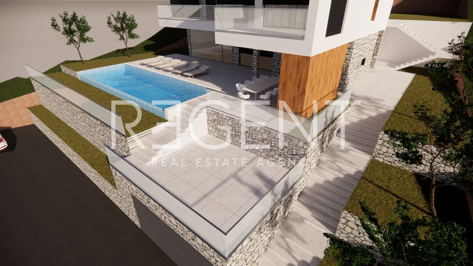 omiš, pisak - građevinsko zemljište sa projektom vile - slika 5