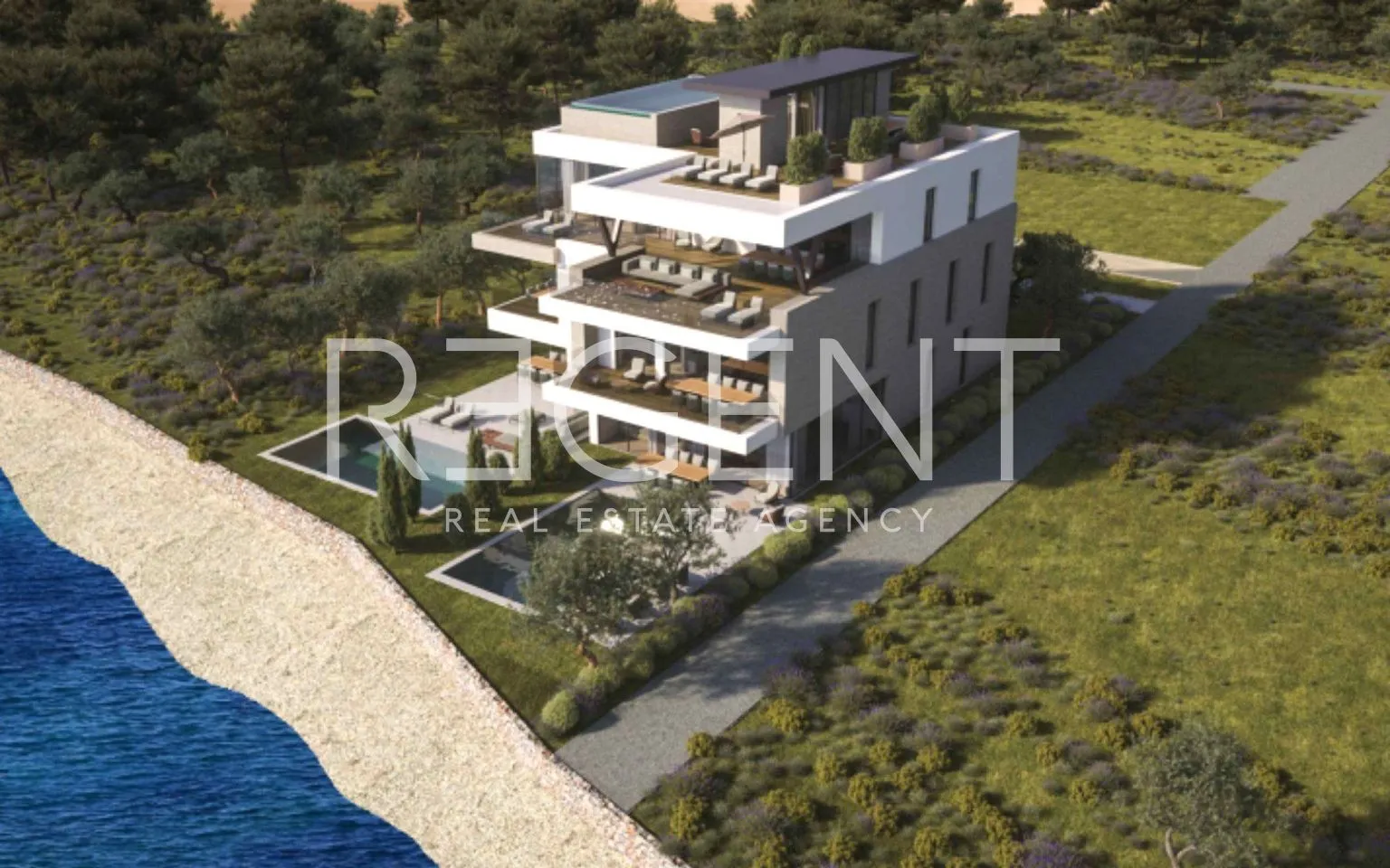 sukošan – luksuzno moderni penthouse s krovnom terasom i bazenom 193 m2 - slika 4