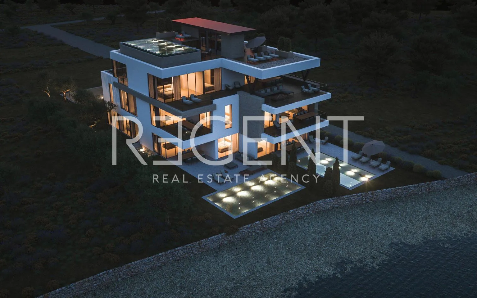 sukošan – luksuzno moderni penthouse s krovnom terasom i bazenom 193 m2 - slika 2
