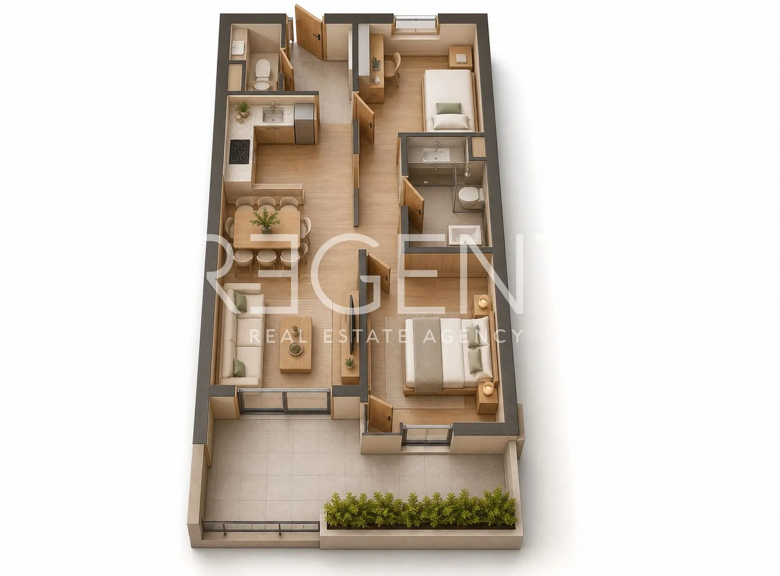 split, visoka - trosoban stan 56,20 m², lođa, terasa, kredit - slika 11