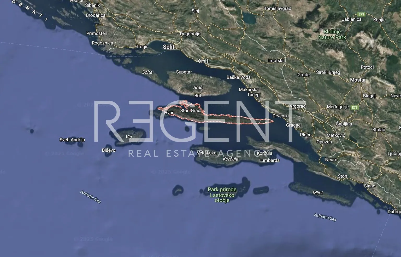 hvar - poljoprivredno zemljište prvi red do mora, 70 000 m2 - slika 1