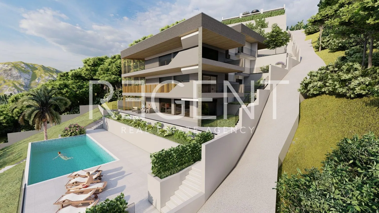 omiš, borak – zemljište s projektom za izgradnju tri luksuzne vile 2460m2 - slika 1