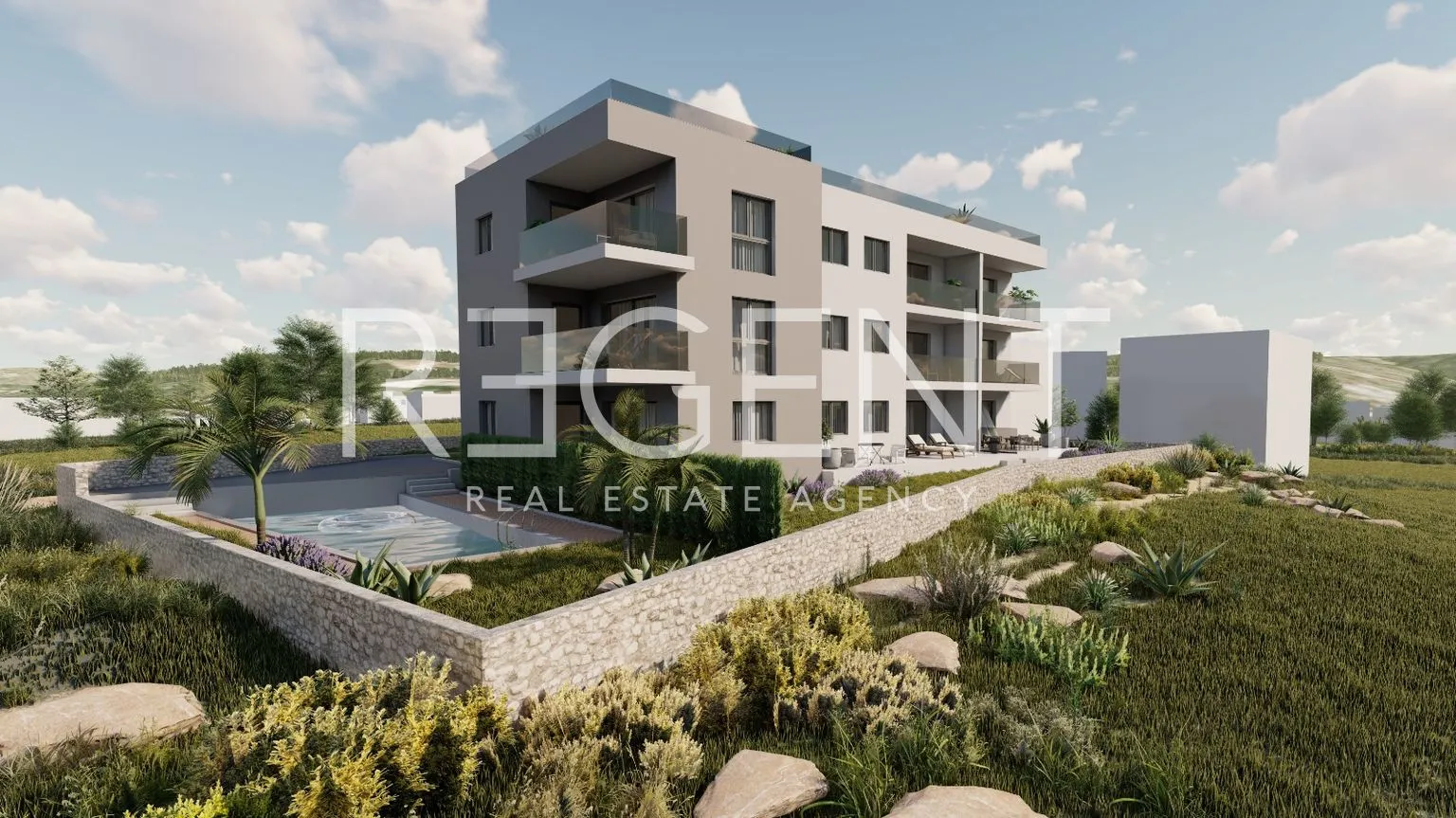 trogir, okrug gornji – dvosoban stan s loggiom 63 m2 novogradnja - slika 3