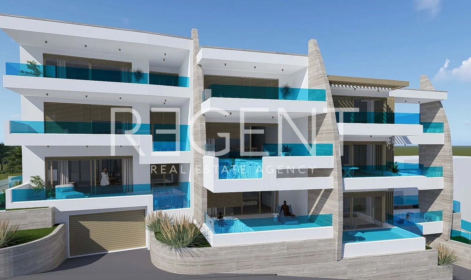 šibenik, grebaštica - dvosoban stan s bazenom i krovnom terasom 85 m2 novogradnja - slika 1