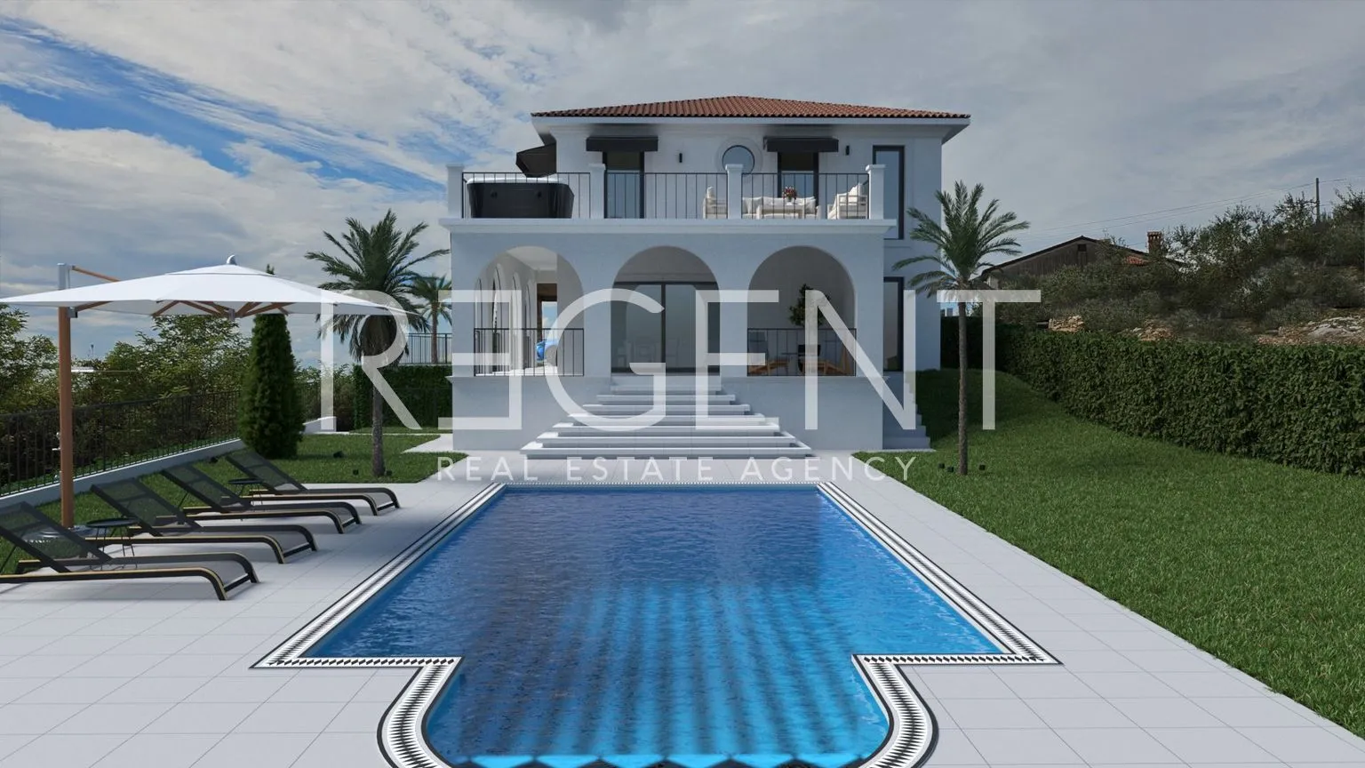 Vila 384m², okolica Buja — bazen, pogled i 832m² okućnica,mir - Buje