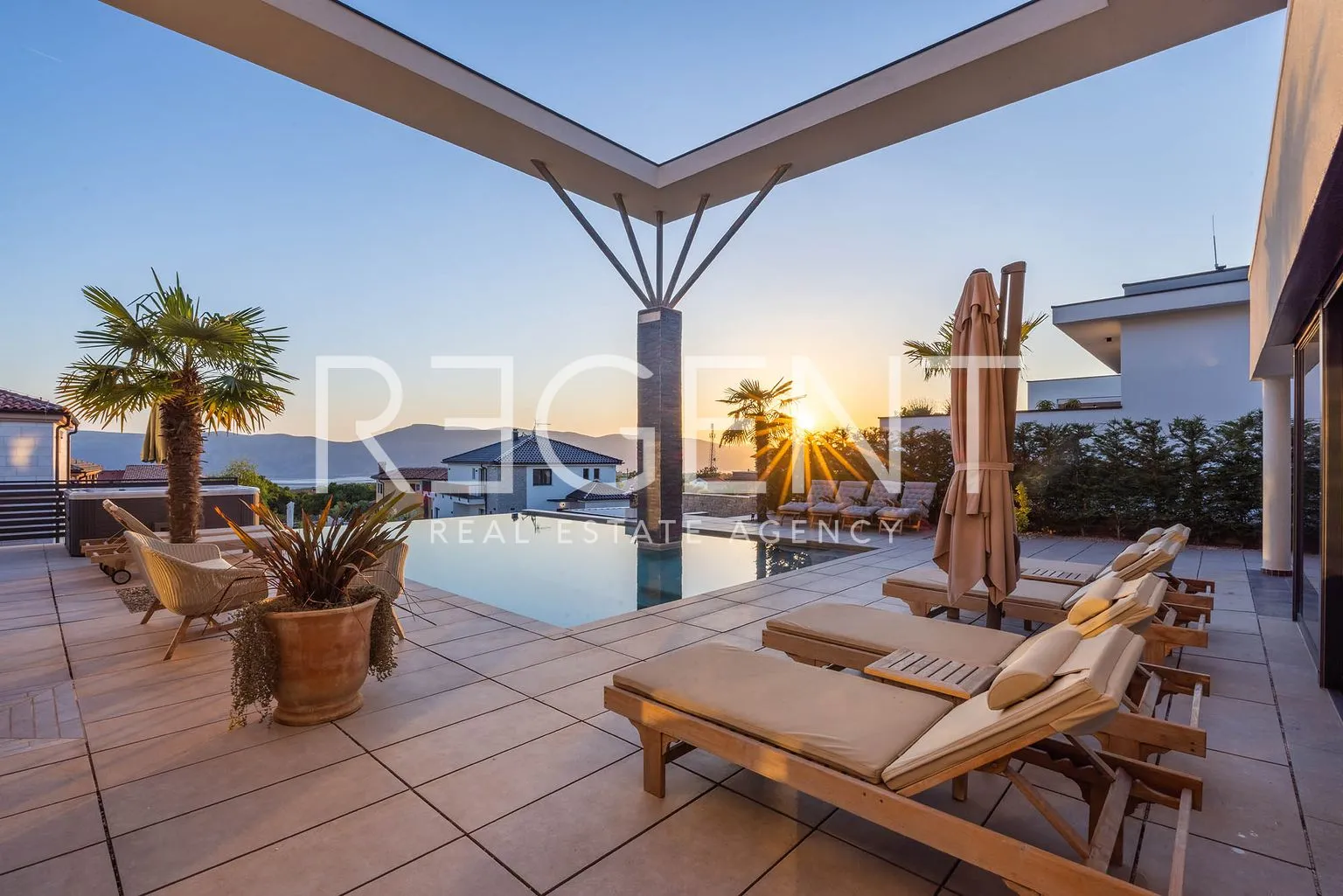 krk, linardići - luksuzna vila s pogledom na more, infinity bazenom i saunom 350m2 - slika 7