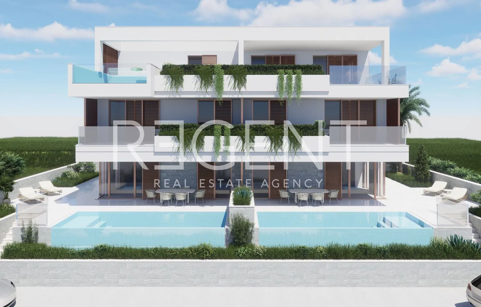 Trogir, Sevid - Luksuzan dvoetažan stan s bazenom - Vinišće, Marina