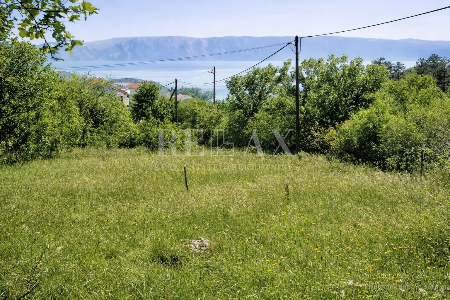 Klenovica - građevinsko zemljište s pravomoćnom dozvolom, pogled na more - Klenovica, Novi Vinodolski