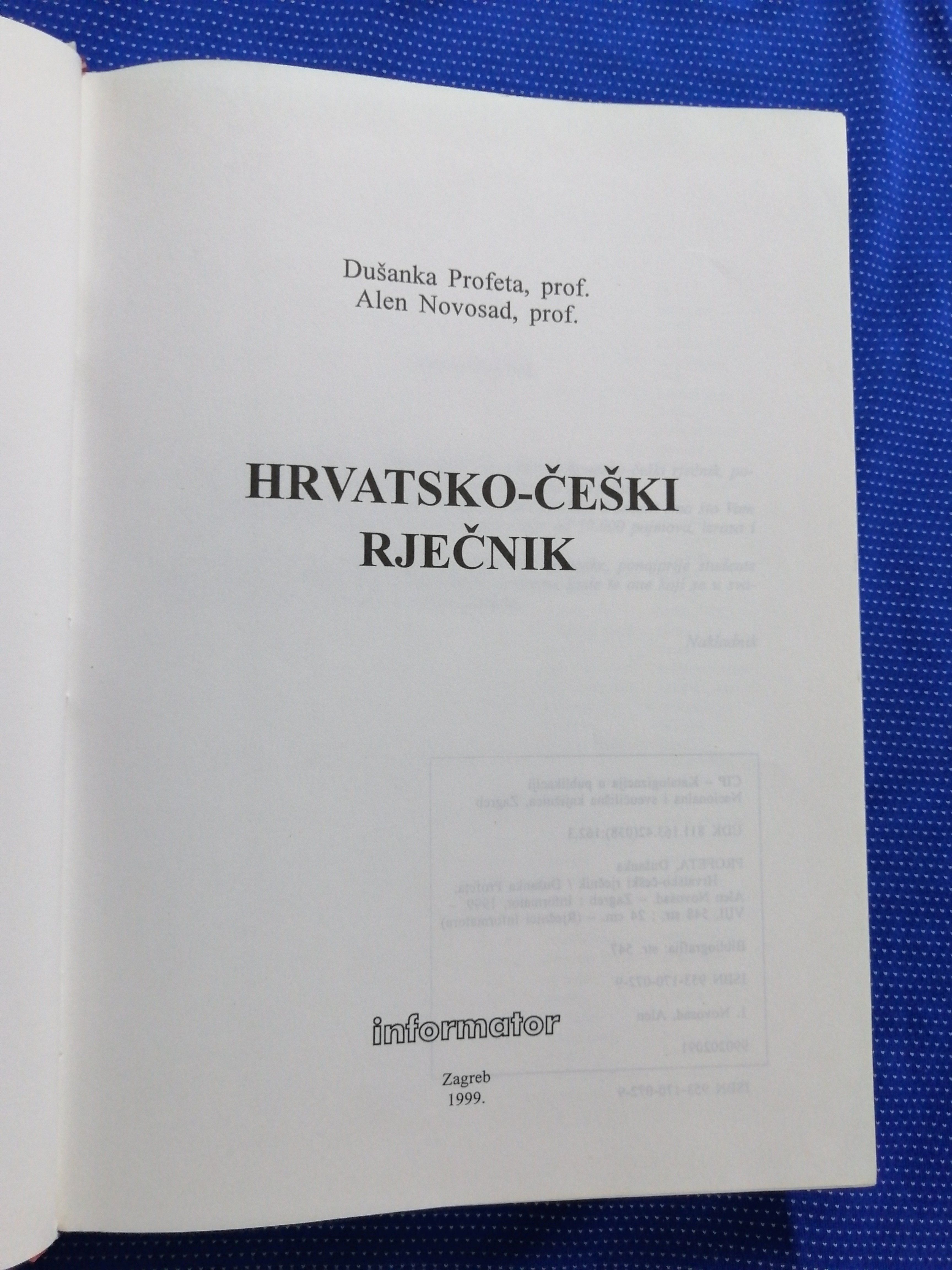 dušanka profeta i alen novosad – hrvatsko-češki rječnik [z15] - slika 2