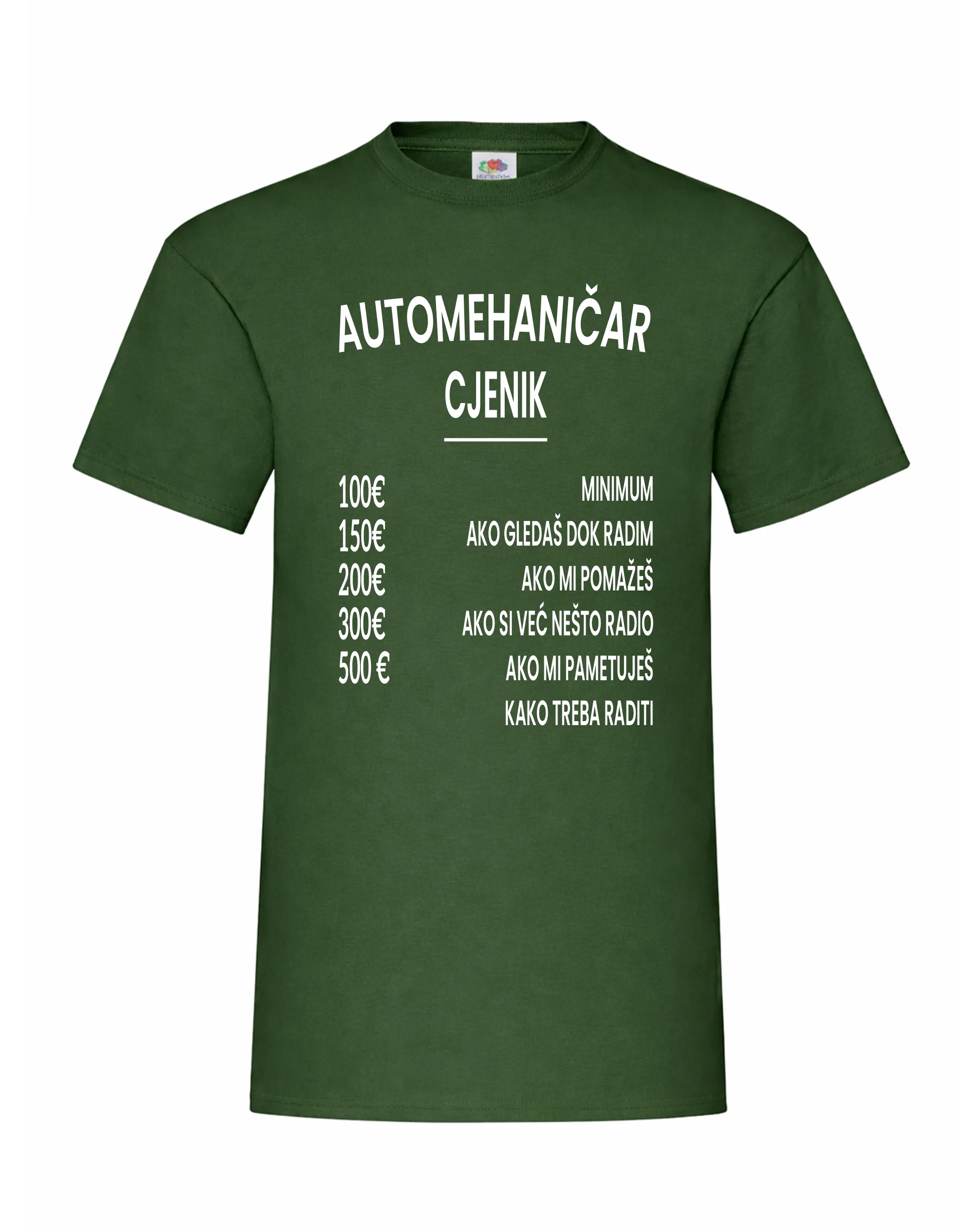 Majica – Automehaničar cjenik - Prozor, Otočac