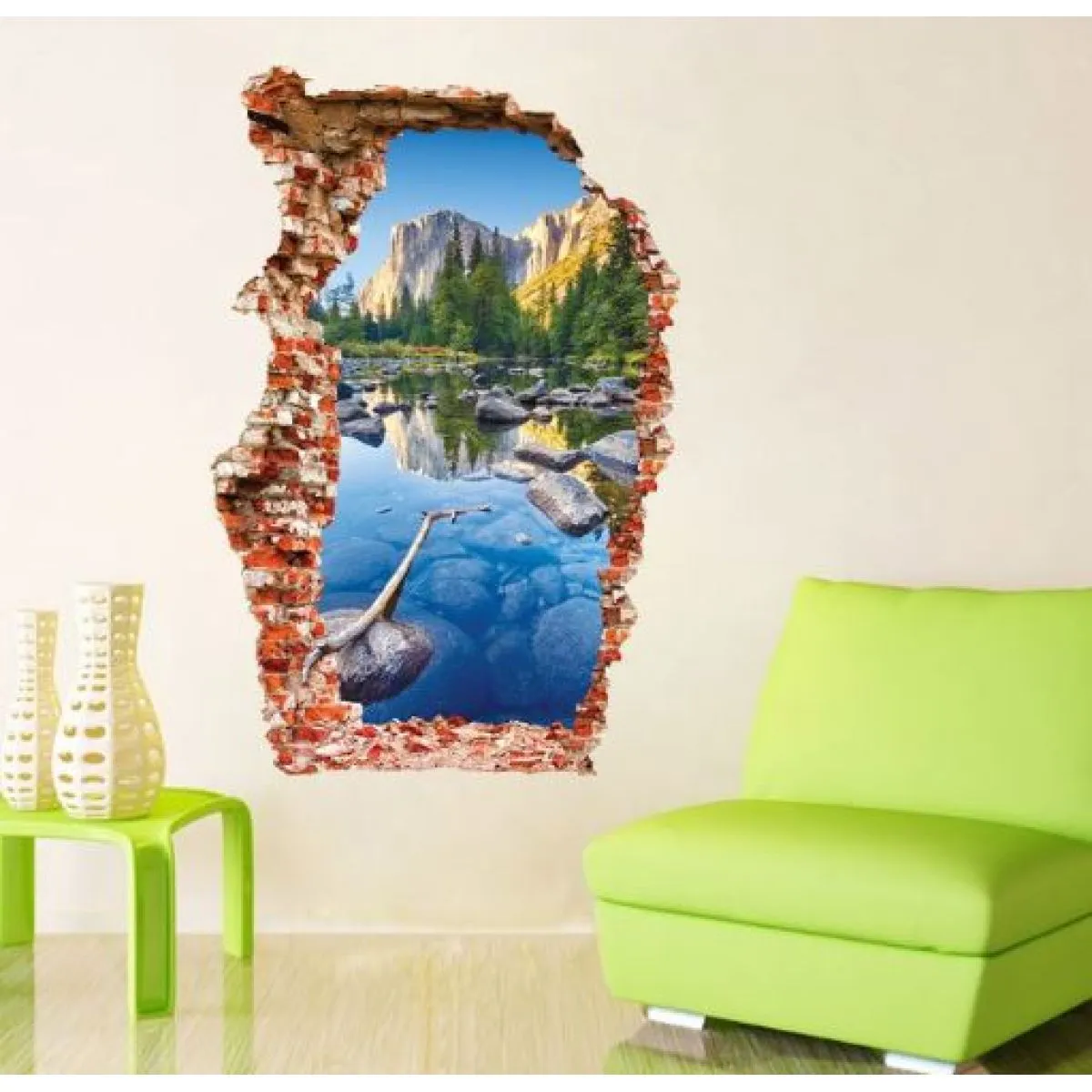 3d velika zidna naljepnica jezera 90x60cm - slika 4