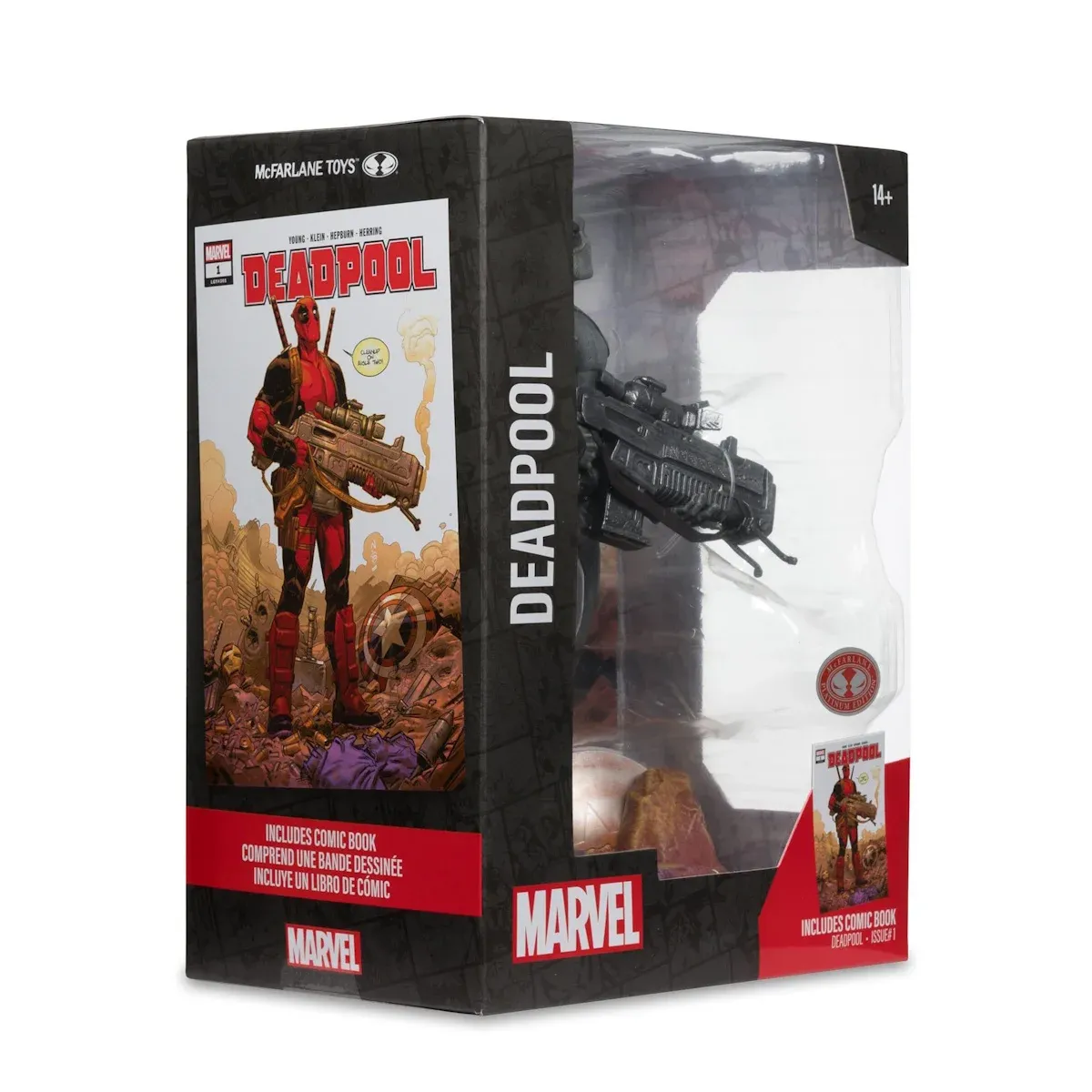 mcfarlane marvel – deadpool (grey suit chase) figura, 27cm + strip - slika 9