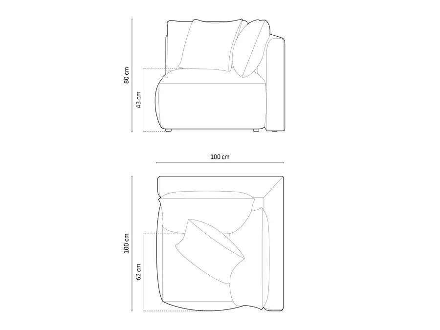 modul chris 100x100cm, materijal: strukturirana tkanina - slika 5