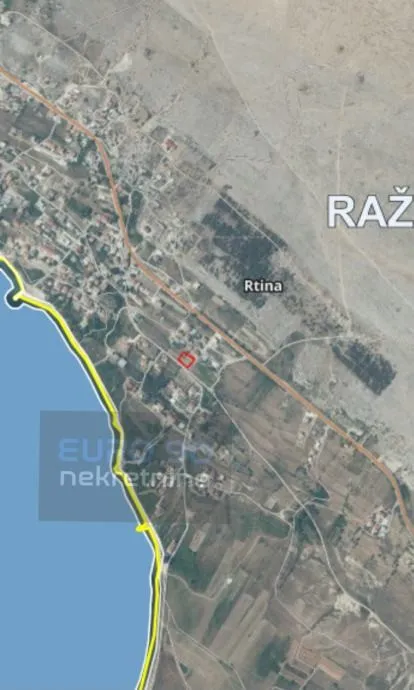 Rtina- Građevinsko Zemljište 682 M2 , S Pogledom Na More !!! - Rtina, Ražanac