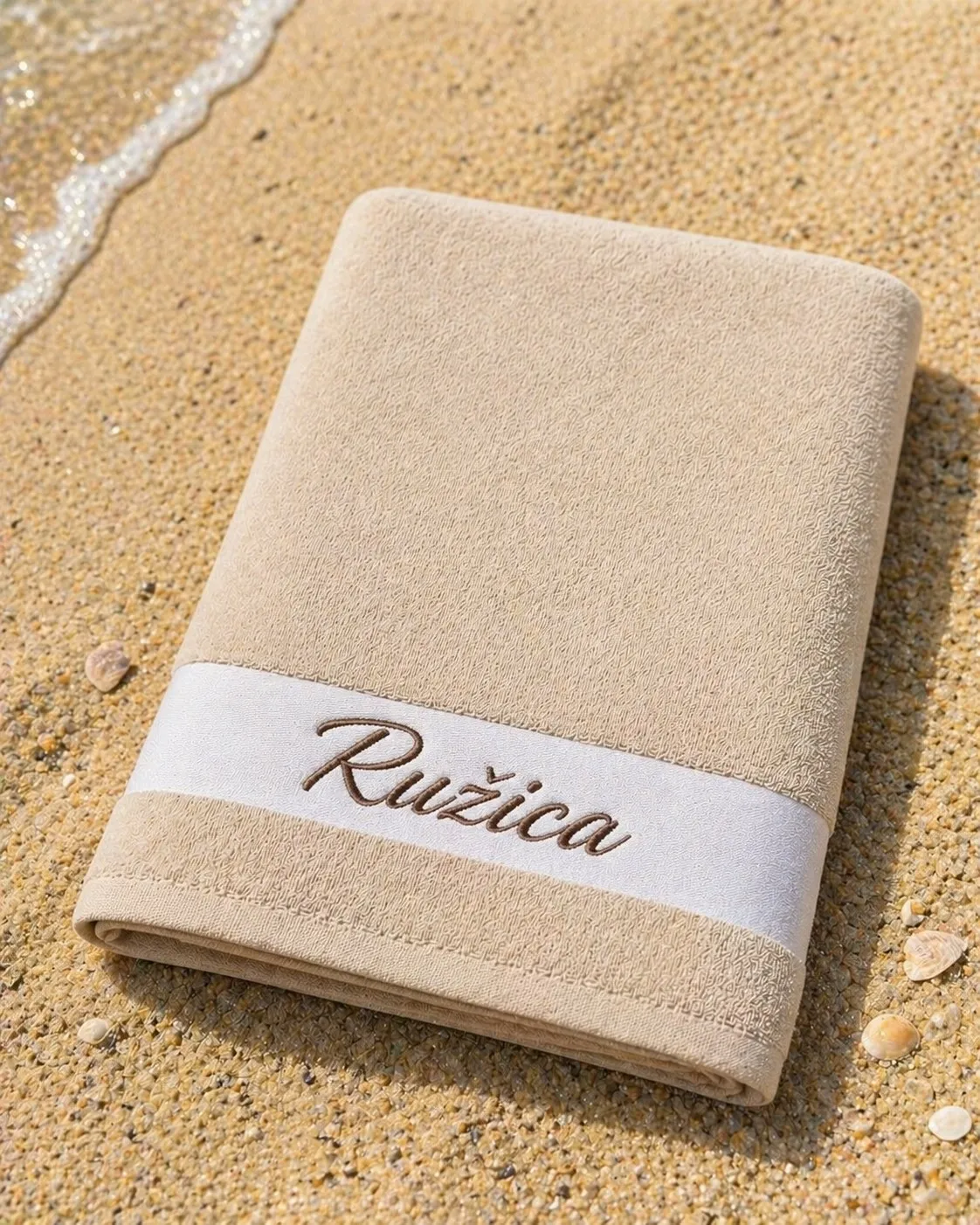 ručnik za plažu maxi veličina – bež - slika 1