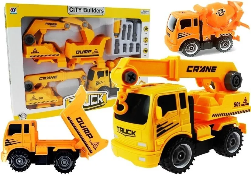 Dječji set autića za sastavaljanje s alatom - Mixer Tipper - Mursko Središće