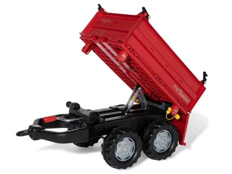 rolly toys mega trailer crvena prikolica s dvije osovine - slika 2