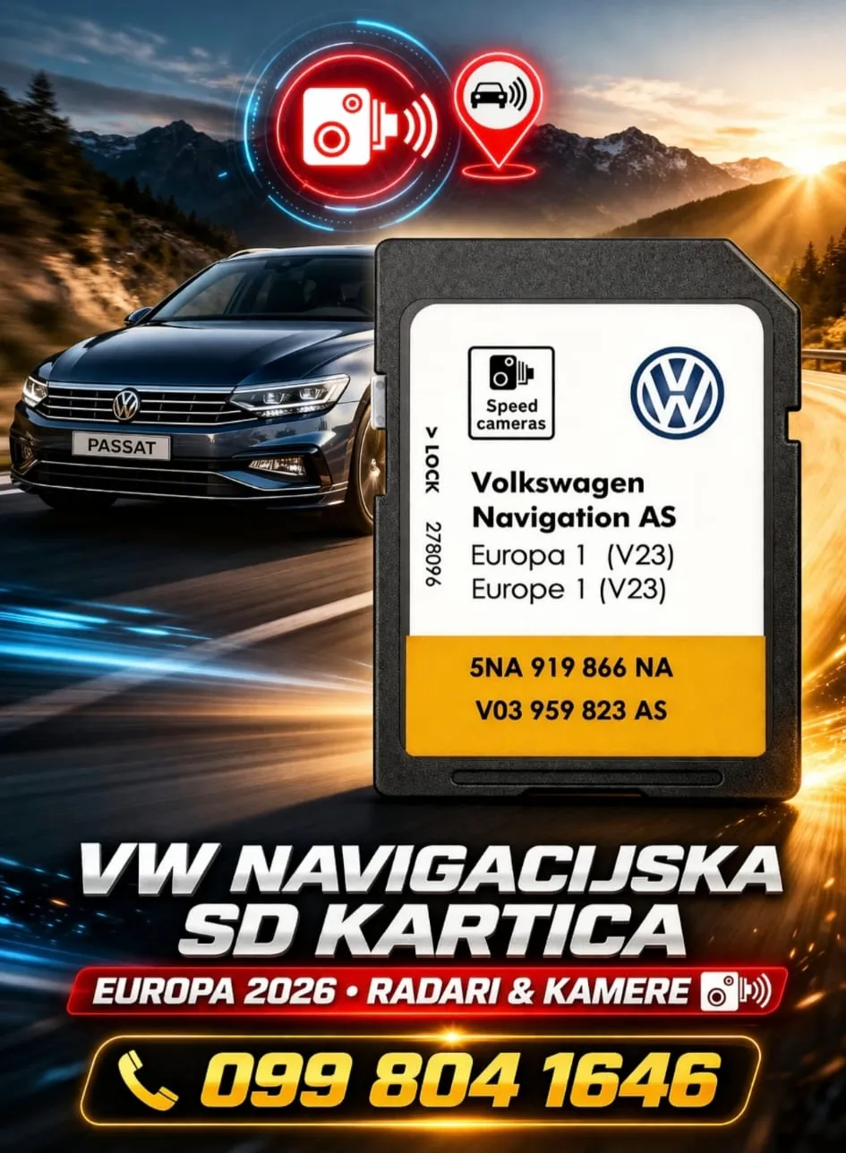 VW ŠKODA SEAT navigacija SD kartica sa najnovijim kartama 2026/27. - Zagreb