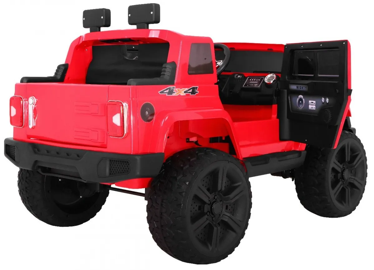 auto na akumulator mighty jeep 4x4 - crveni - slika 3