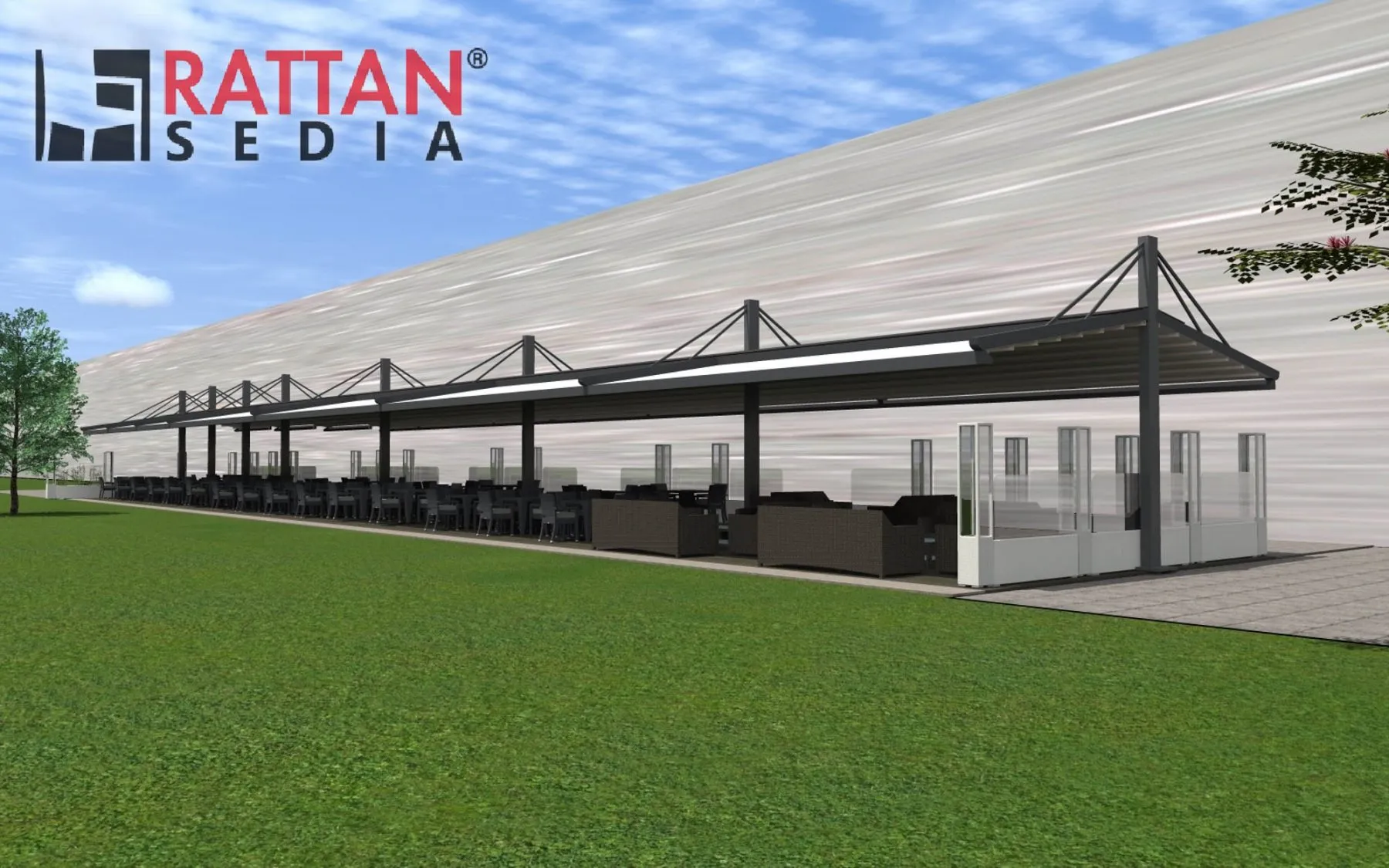 dvovodna pergola tenda – nautilus - slika 2