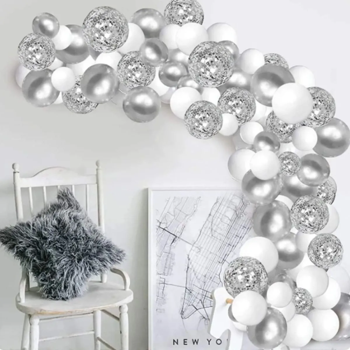 luk od balona - silver (110 balona u setu) - slika 2