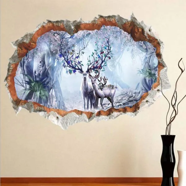3d dekorativna zidna naljepnica - deer family - slika 4